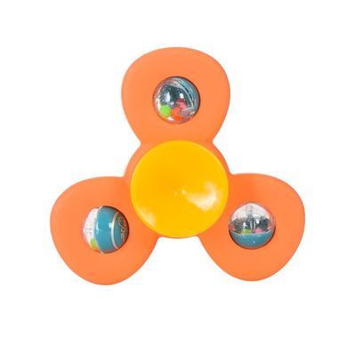 Сенсорна розвивальна іграшка-спінер на присосці для малюків Baby Rattle 6329 з брязкальцем (набір 3 шт, від 3 місяців)