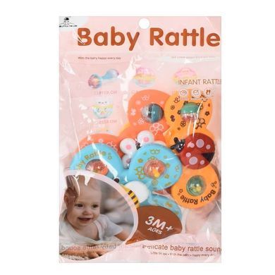 Сенсорна розвивальна іграшка-спінер на присосці для малюків Baby Rattle 6329 з брязкальцем (набір 3 шт, від 3 місяців)