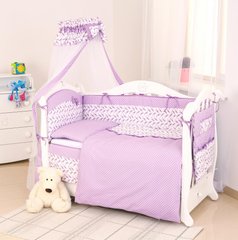 Бампер в детскую кроватку Twins Premium Птички 2023-P-11 fiolet, фиолетовый