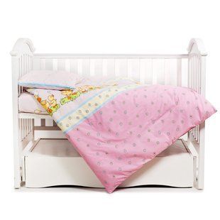 Сменная постель 3 элемента в детскую кроватку Twins Comfort 3051-C-026, розовый
