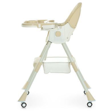 Стільчик для годування Bambi (Бембі)M 6302 Beige &mdash; з ременями безпеки та колесиками, бежевий