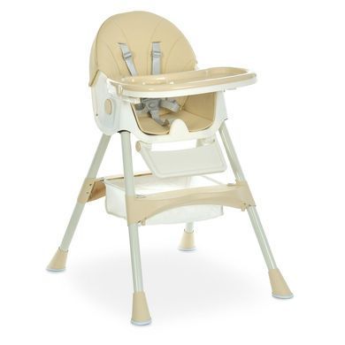 Стільчик для годування Bambi (Бембі)M 6302 Beige &mdash; з ременями безпеки та колесиками, бежевий