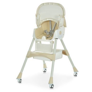 Стільчик для годування Bambi (Бембі)M 6302 Beige &mdash; з ременями безпеки та колесиками, бежевий