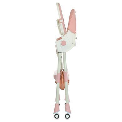 Стульчик для кормления Bambi (Бемби) M 6302 Pink &mdash; с ремнями безопасности и колесиками, розовый.