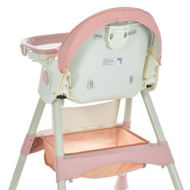 Стульчик для кормления Bambi (Бемби) M 6302 Pink &mdash; с ремнями безопасности и колесиками, розовый.