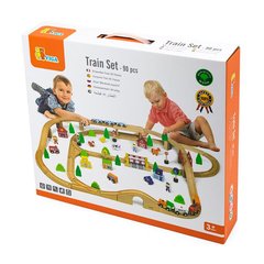Дерев'яна залізниця Viga Toys 90 ел. (50998)