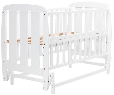 Дитяче ліжечко (кровать) ТМ Дубик-М Кулька для новонароджених з відкидною боковиною + маятник, дерево бук (білий)