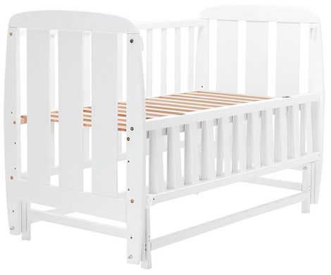 Дитяче ліжечко (кровать) ТМ Дубик-М Кулька для новонароджених з відкидною боковиною + маятник, дерево бук (білий)