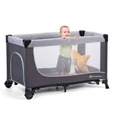 Ліжко-манеж Kinderkraft Leody Grey (KCLEOD00GRY0000)