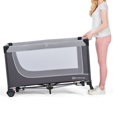 Ліжко-манеж Kinderkraft Leody Grey (KCLEOD00GRY0000)