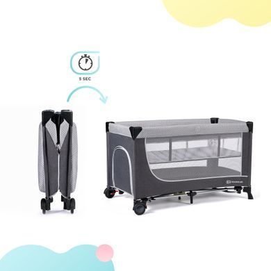 Ліжко-манеж Kinderkraft Leody Grey (KCLEOD00GRY0000)