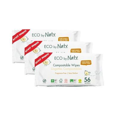 Органические салфетки Eco by Naty без запаха 168 шт (3 упаковки 1)