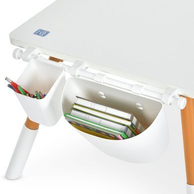 Детский столик со стульчиком Bambi M 6319-1 White с регулировкой высоты, органайзерами и рулоном для рисования