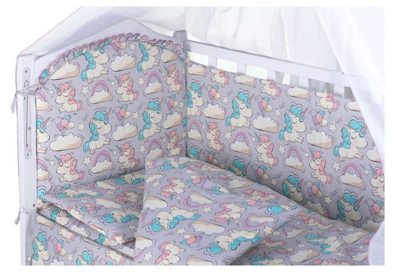Дитяча постіль Babyroom Comfort-08 unicorn серый (единороги)