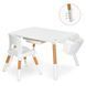 Детский столик со стульчиком Bambi M 6319-1 White с регулировкой высоты, органайзерами и рулоном для рисования