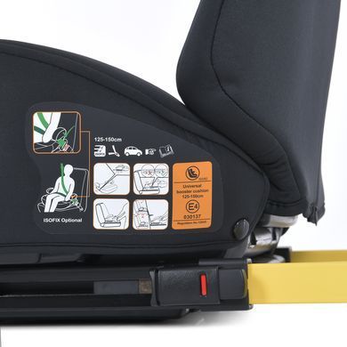 Автокрісло-бустер El Camino (Ель Каміно) i-GO ME 1112 Black - ISOFIX (зріст 125-150 см) i-Size, чорний