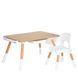 Детский столик со стульчиком Bambi M 6319-1 Wood/White с регулировкой высоты, органайзерами и рулоном для рисования