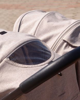 Коляска прогулянкова CARRELLO Connect (Каррелло Коннект) CRL-5502/1 Cotton Beige для двійні, з перенесенням, в льоні MO