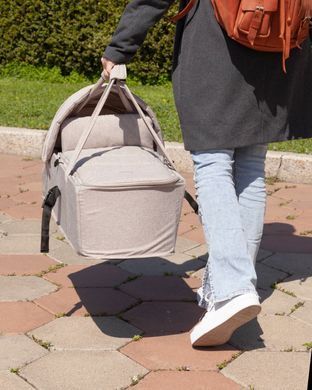 Коляска прогулянкова CARRELLO Connect (Каррелло Коннект) CRL-5502/1 Cotton Beige для двійні, з перенесенням, в льоні MO