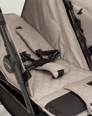 Коляска прогулянкова CARRELLO Connect (Каррелло Коннект) CRL-5502/1 Cotton Beige для двійні, з перенесенням, в льоні MO