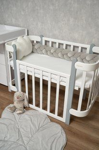 Бампер - косичка Twins 3-х прядная 120 см серый