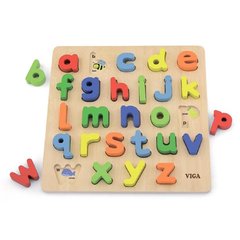 Дерев'яний пазл Viga Toys Англійський алфавіт, малі літери (50125)