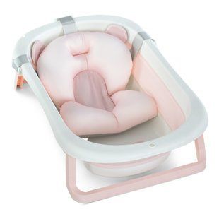 Ванночка складная детская с термометром и вкладышем (подушкой) EL CAMINO PLUS ME 1151 Peony Pink