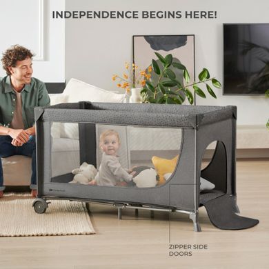 Кровать-манеж Kinderkraft Joy 2 Dark Grey (KLJOY02DGR00000)