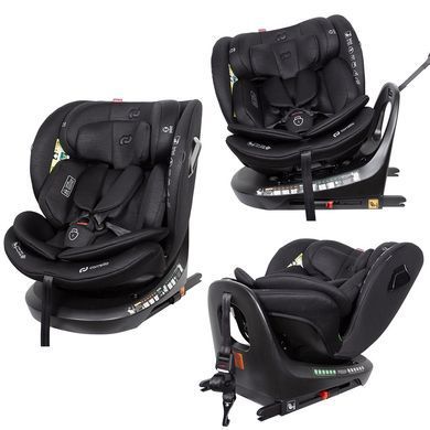 Дитяче автокрісло Carrello Sirius 2.0 CRL-8809 Midnight Black, i-Size, 40-150см, ISOFIX, поворот 360&deg;,Top Tether