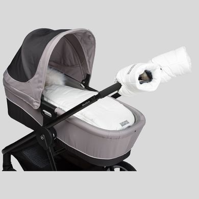 Зимовий конверт-кокон в коляску на натуральній овчині Baby XS ДоРечі Білий