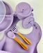 Набор силиконовой посуды Kinderkit EasyMeal Lavender Bloom Y2 новый (6 элементов; 2 крышки)