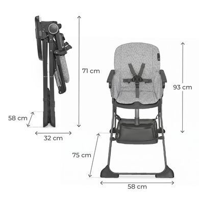 Стульчик для кормления Kinderkraft Foldee Spotty Grey (KHFOLD00GRY000N)
