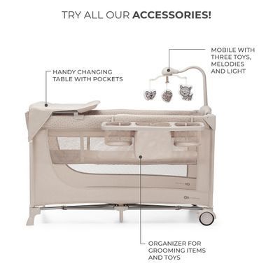 Кровать-манеж с пеленатором Kinderkraft Joy 2 Beige (KLJOY02BEG000AC)