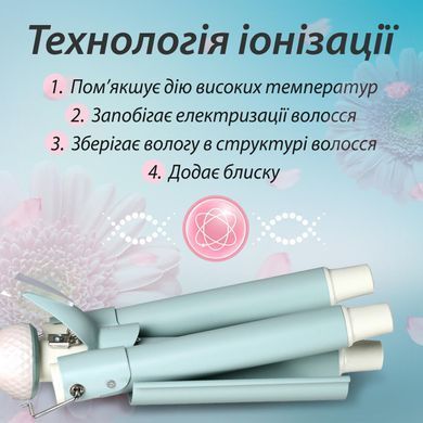 Автоматическая плойка щипцы для завивки волос стайлер для локонов тройная плойка 90 Вт