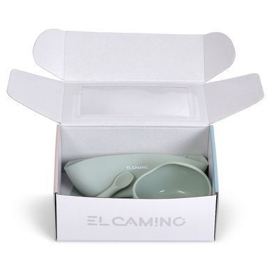 Набор силиконовой посуды El Camino ME 1173 Lime Sherbet 3 в коробке (глубокая тарелка на присоске, нагрудник, ложка)