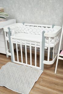 Бампер - косичка Twins 4-х прядная 240 см белый
