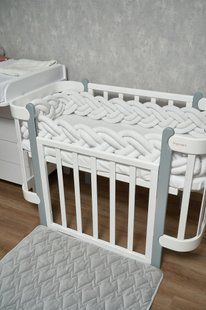 Бампер - косичка Twins 3-х прядная двойная 260 см белый