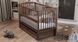 Дитяче ліжечко (кровать) ТМ Дубик-М Веселка для новонароджених з відкидною боковиною + маятник та шухляда дерево бук (горіх)