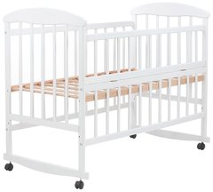 Дитяче ліжечко (кровать) Наталка ОБО для новонароджених з відкидною боковиною, дерево вільха (біла)