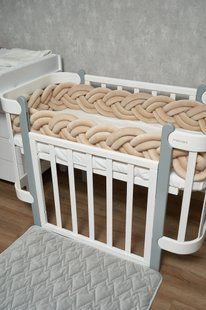Бампер - косичка Twins 3-х прядная двойная 300 см бежевый