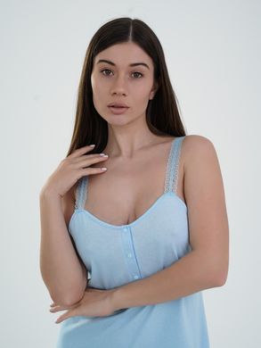 Нічна сорочка з мереживною бретелькою, арт.24144 (блакитна)