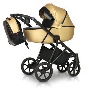 Коляска 2 в 1 Verdi Makan black 03 new gold золотой