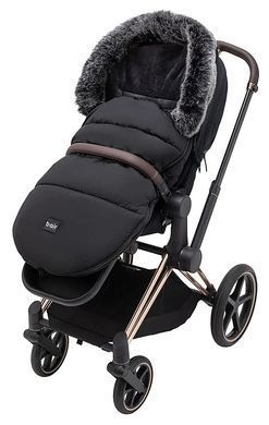 Зимовий теплий конверт (футмуф) в коляску Bair Polar(Баір Полар) U PU-01 black чорний