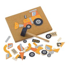 Набор для творчества Viga Toys Деревянная аппликация Строительная техника (50336)