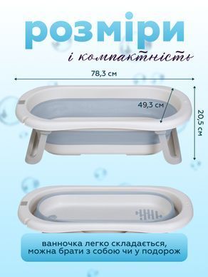 Ванночка складная детская с термометром и вкладышем (подушкой) EL CAMINO PLUS ME 1151 Gray