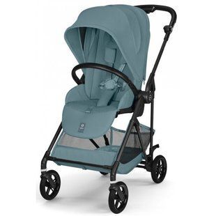 Прогулянкова коляска Cybex Melio Carbon 2026 Stormy Blue з бампером (Сайбекс Меліо)