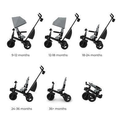 Триколісний велосипед Kinderkraft Aveo 2 Plus Grey (KRAVEO02GRY0000)
