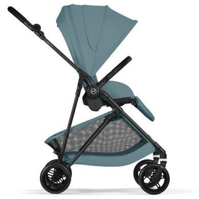 Прогулянкова коляска Cybex Melio Carbon 2026 Stormy Blue з бампером (Сайбекс Меліо)