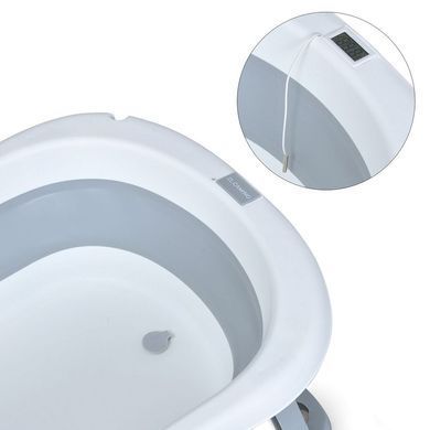 Ванночка складная детская с термометром и вкладышем (подушкой) EL CAMINO PLUS ME 1151 Gray