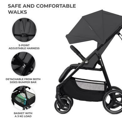 Прогулянкова коляска Kinderkraft Trig 3 Granite Grey (KSTRIG03GRY0000)